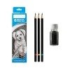 Artline Drawing Pencil, Black Charcoal Pencil and Black Charcoal Powder