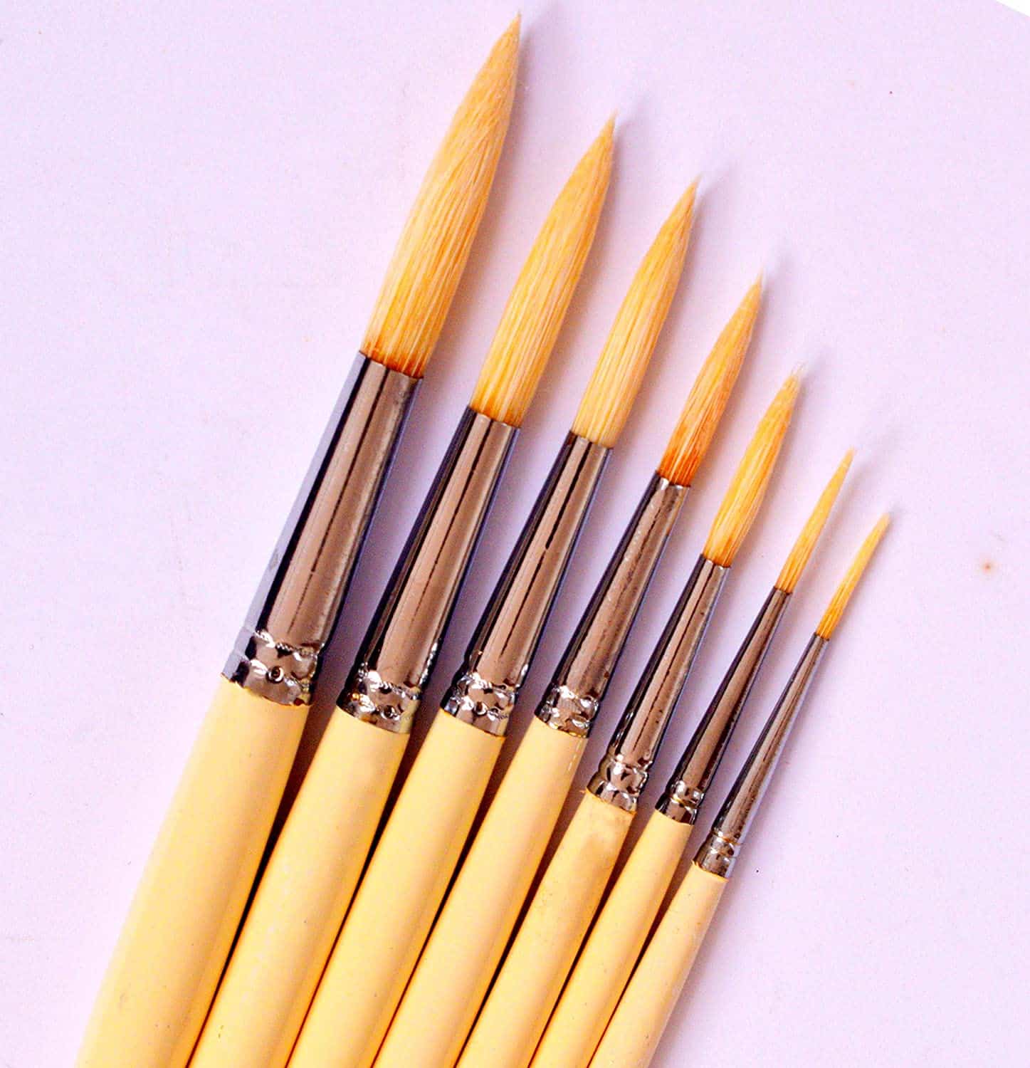 Anvis Drawing HOG Hair Brush Artist Quality Paint Brush Set (7 Pcs)