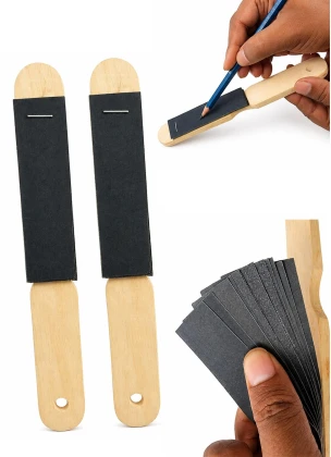 Anvis Sand Paper Sharpener- 2 Pcs for Pencil drawing, pastels, charcoal sticks, crayons, tortillions & Paper blending stumps
