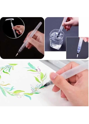 Water Brush Pen for Watercolor Calligraphy Drawing Tool Marker (6 Pcs Brush Set)