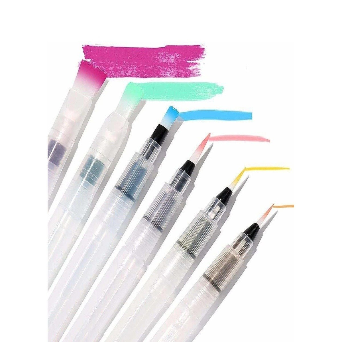 Water Brush Pen for Watercolor Calligraphy Drawing Tool Marker (6 Pcs Brush Set)