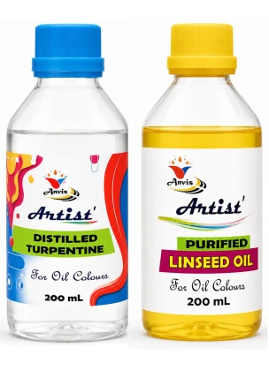 ANVIS Purified Linseed with Turpentine for Oil Color Drawing | 200 ml each…