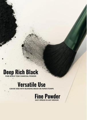 Anvis Artist Black Charcoal Powder for sketching, drawing