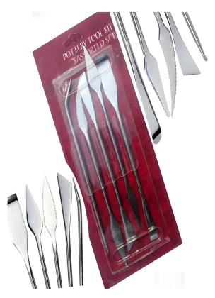Anvis Stainless Steel Double-Sided Sculpting Pottery Tool Kit Set 5 Pcs