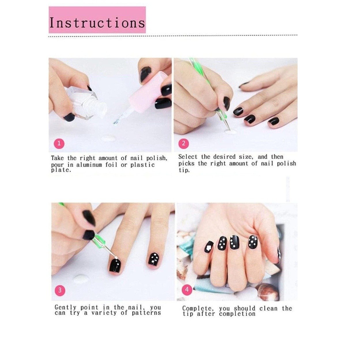 Anvis Embossing Stylus Double End Tracing Dotting Pen Tool Set for Nail Art