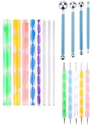 Anvis Pottery Ceramic, Polymer Clay Dotting Tool Set with Mandala Tool, Emboss Tool, Piece Ball for Nail Art, Multicolour