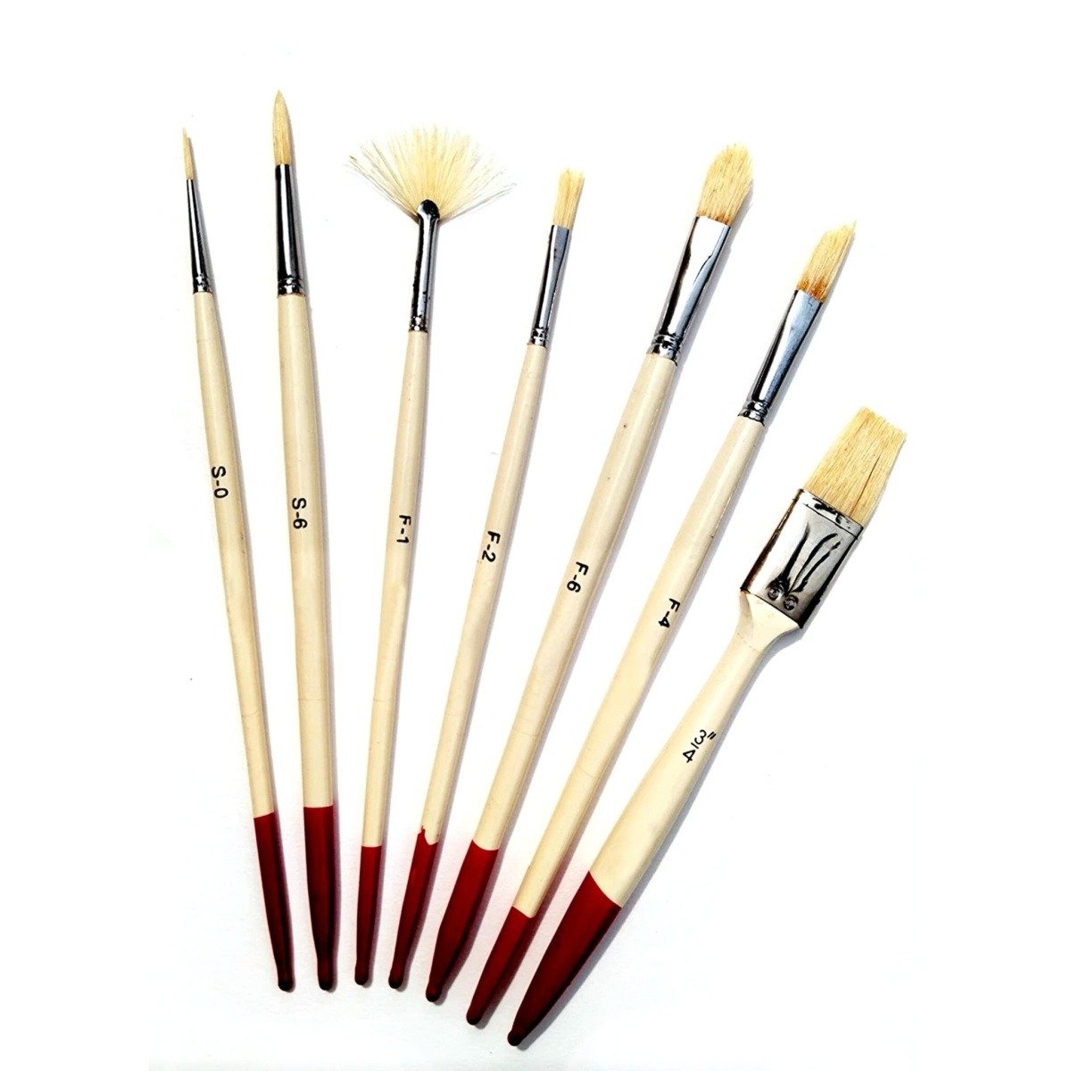 HOG Hair Brush Set 7 Pcs for Oil Painting, Acrylic Painting, Modern Art, Banner Painting, Fabric Painting | Artist Quality | Paint Brush Set