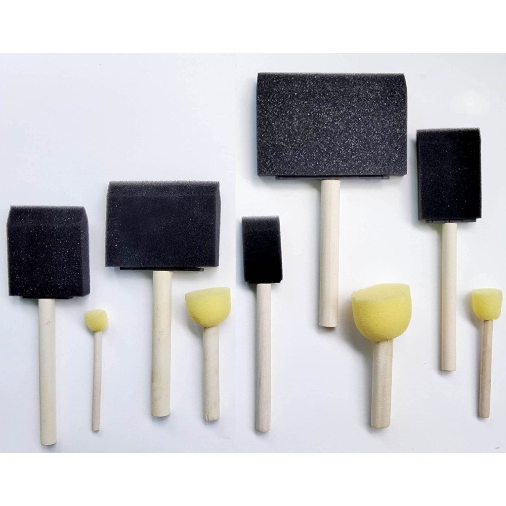 Black and Yellow Dabber Sponge Paint Brush Set with