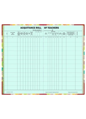 Teacher Acquittance Register | 50 Sheets | 100 Pages | Hard Bound