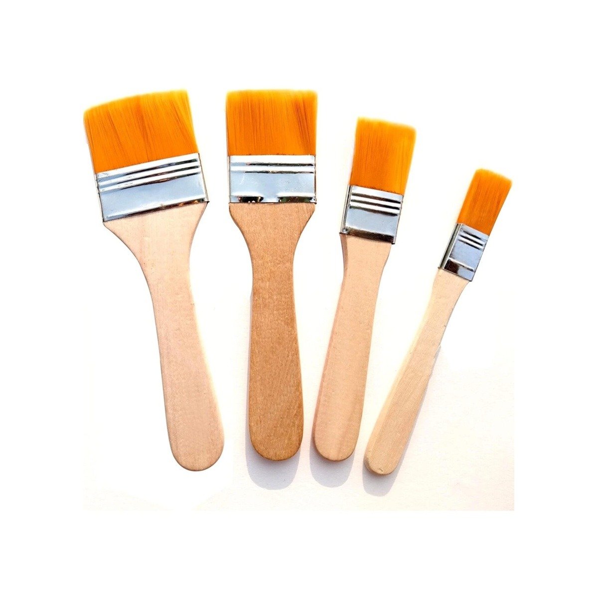 Flat Synthetic Wash Painting Brush Set- 4 Pcs