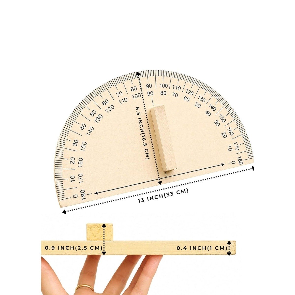 Anvis Teachers Big Wooden Protractor