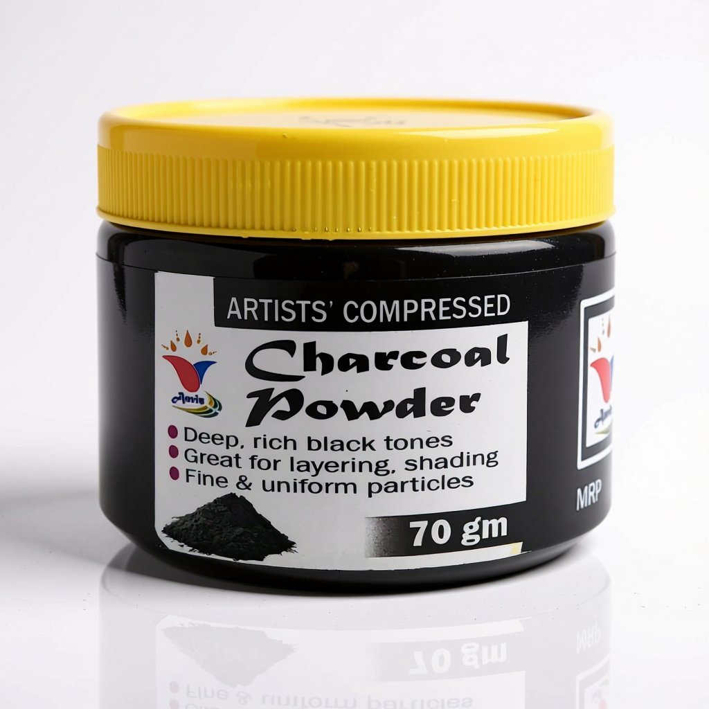 Anvis Charcoal Pencil's Set with Powder, Black and White Pencils for Drawing and Sketching, 70gm Compressed Charcoal Powder Anvis Charcoal Pencil's Set with Powder, Black and White Pencils for Drawing and Sketching, 70gm Compressed Charcoal Powder