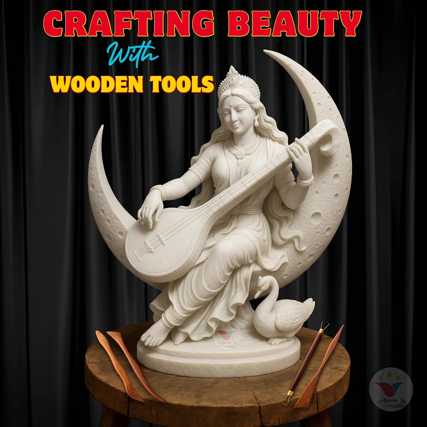 Anvis Wooden Clay Modeling Tools 10 Pcs (3) Anvis Wooden Clay Modelling Tools 10 Pcs for Sculpting, Crafting, Modelling, and Pottery Art Clay Claytool