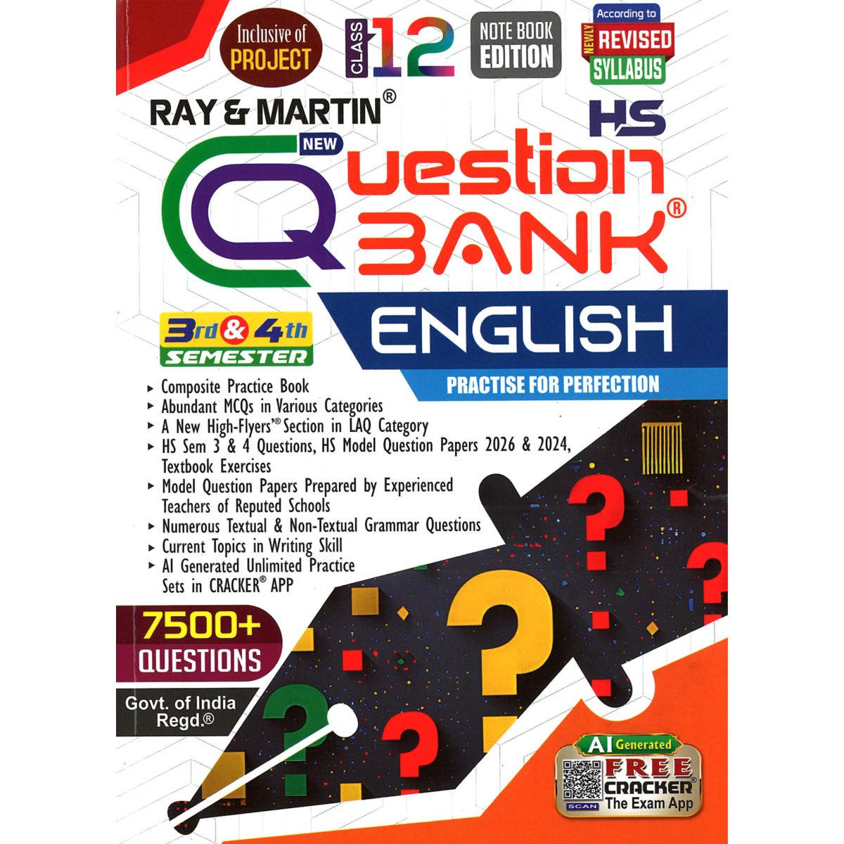 Question Bank English Class-12 | Semester-3, 4 Combined 2026 [Ray Martin]