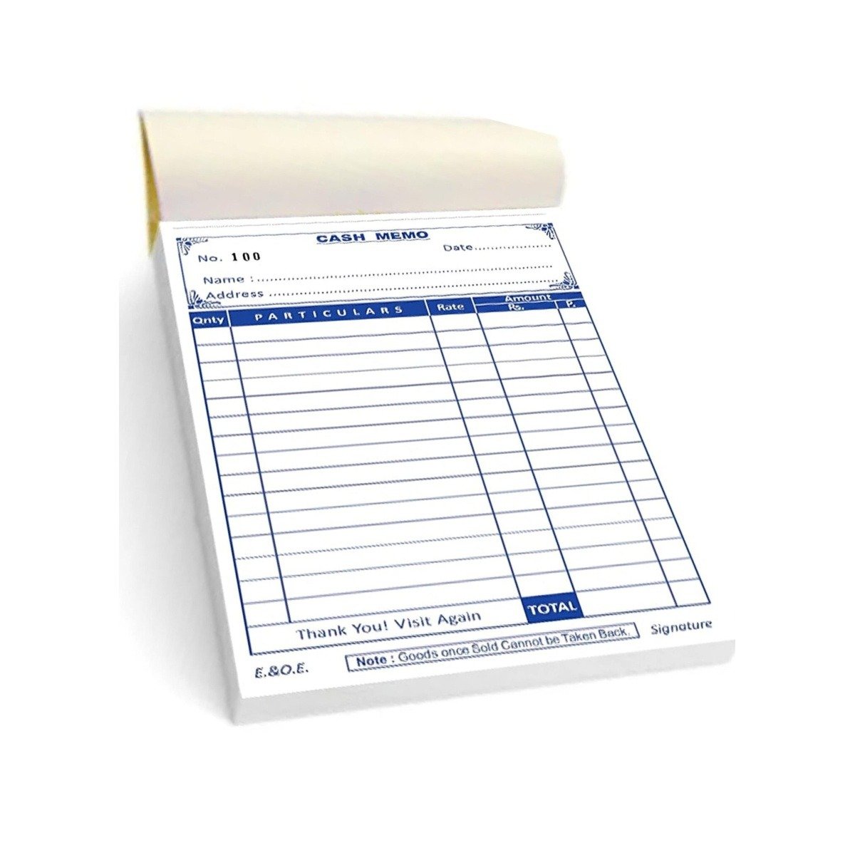 Anvis Premium Cash Memo Bill Book 100 Original +100 Duplicate (Pack of 2)