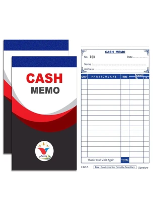 Anvis Premium Cash Memo Bill Book 100 Original +100 Duplicate (Pack of 2)