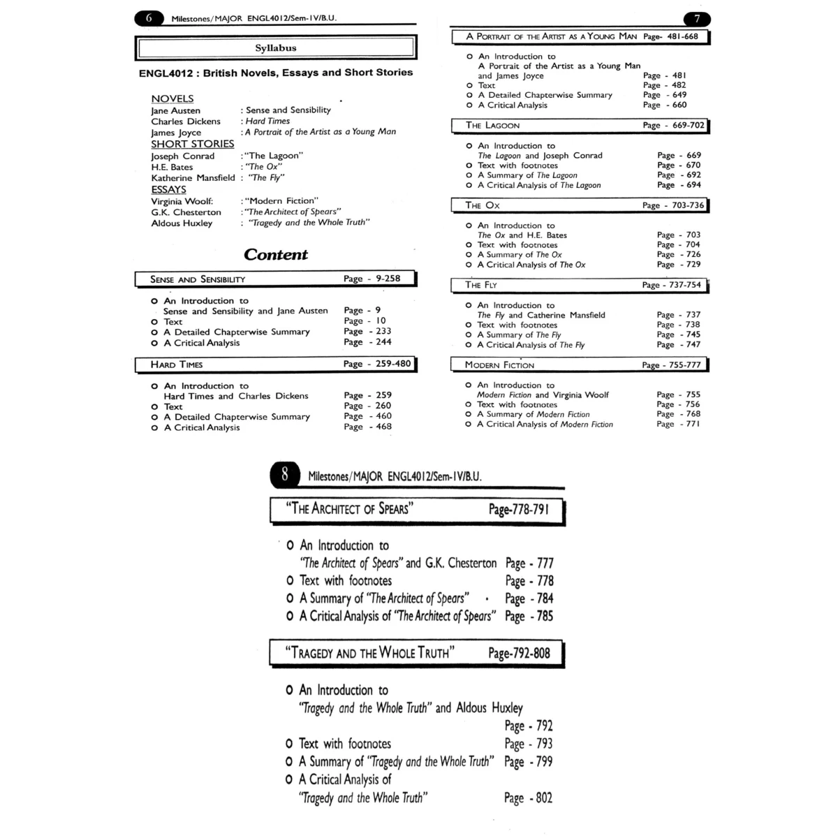 Milestones of BRITISH NOVELS ESSAYS and SHORT STORIES | Major Course (ENGL4012) | Semester-4, Burdwan University By Biplab Banerjee