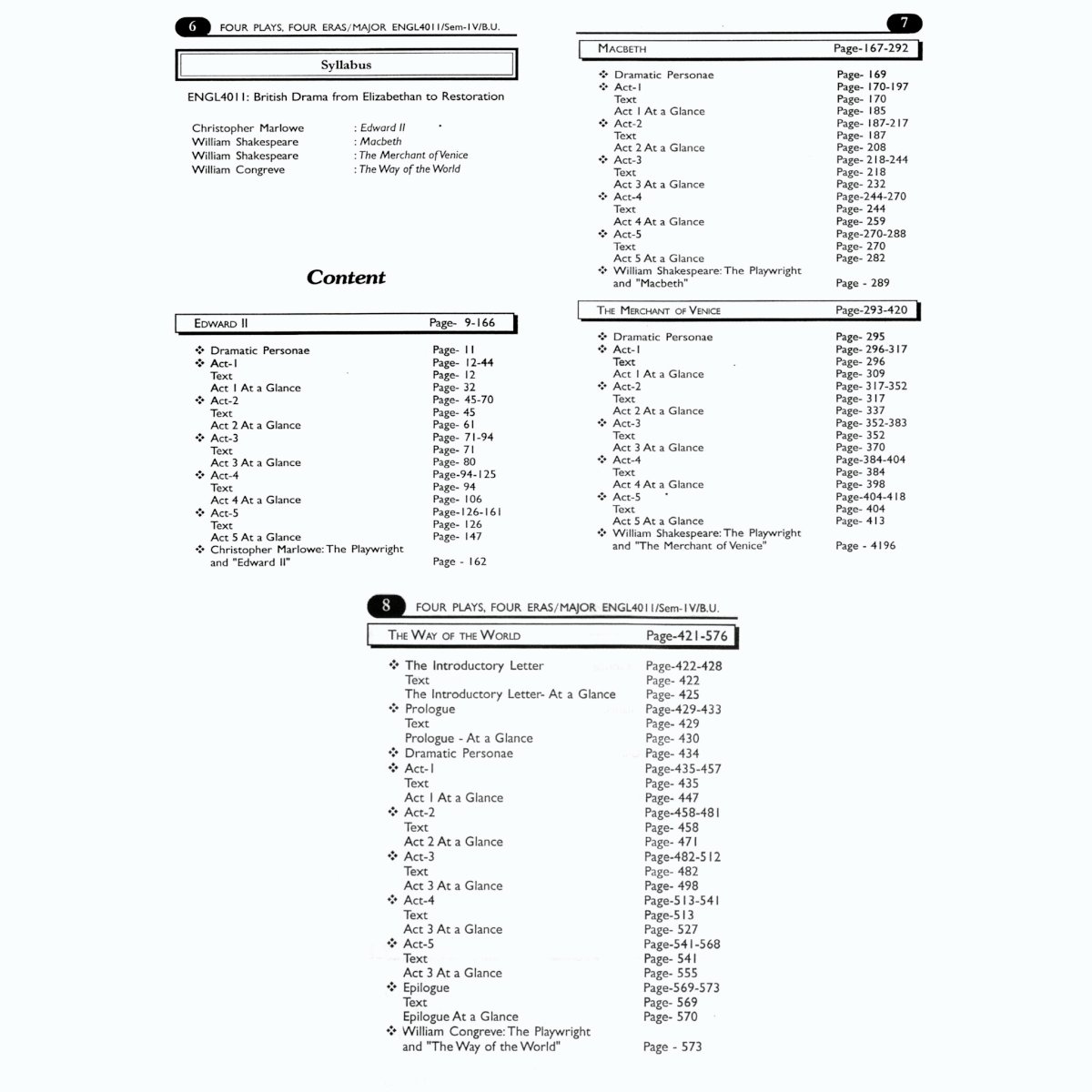 Four Plays Four Eras Major Course | British Drama From Elizabethan Semester-4, Burdwan University By Biplab Banerjee