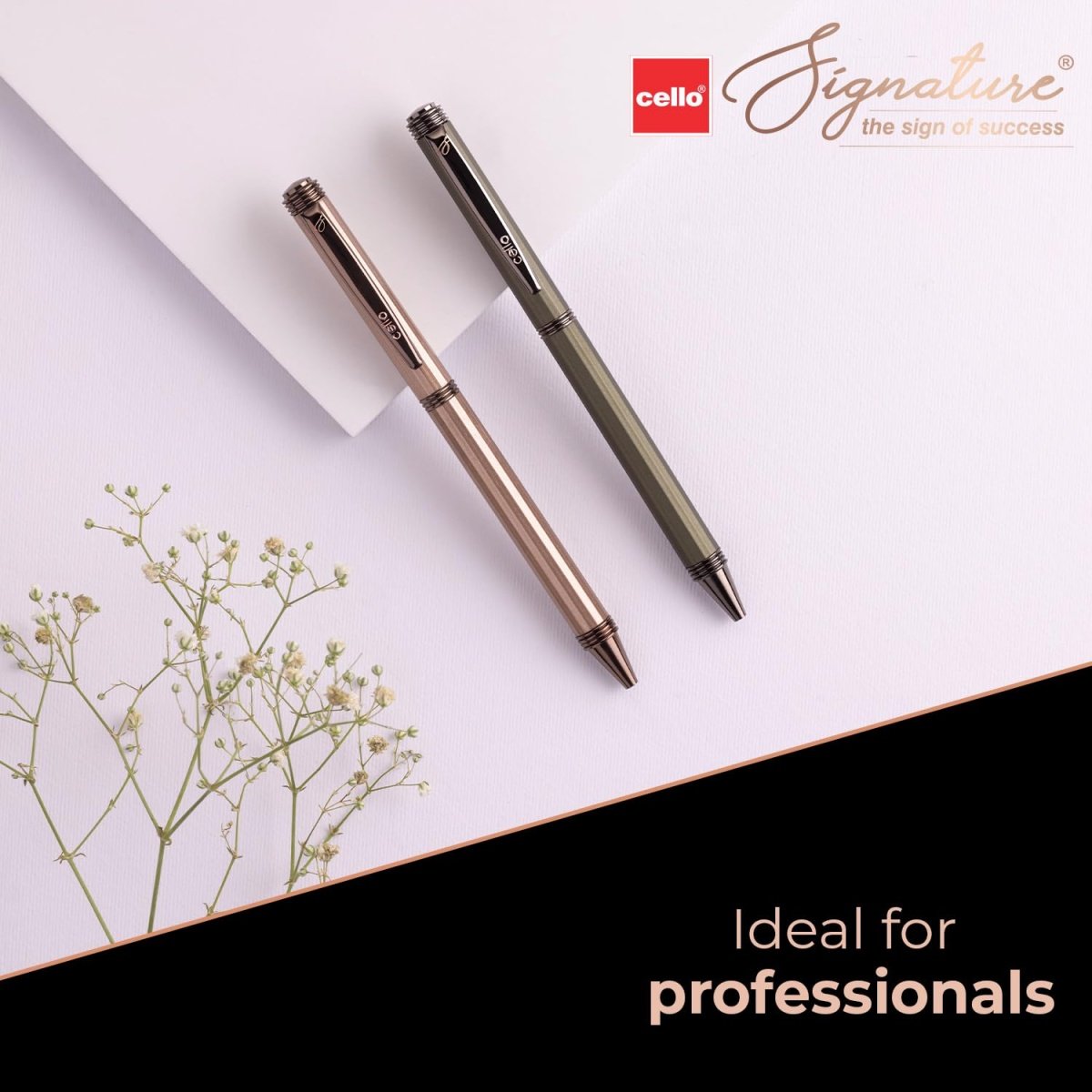 Cello Signature Terra Ball Pen | Blue Ink | 1 Ball Pen | Trendy Exclusive Dark Olive Green Body Color | Premium Metal Pens for Office Use | Stylish Gifts