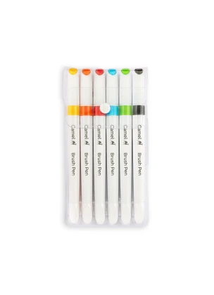 Camel Brush Pens Assorted Pack of 6-Shades