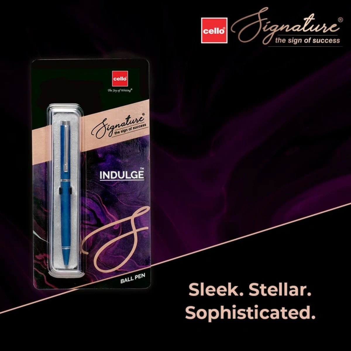 Cello Signature Indulge Ball Pen | Blue Ink | Twist Mechanism | Premium Metal Pen for Office Use | Stylish Gifts for Brother | Rakhi Set|Rakshabandhan Gifting
