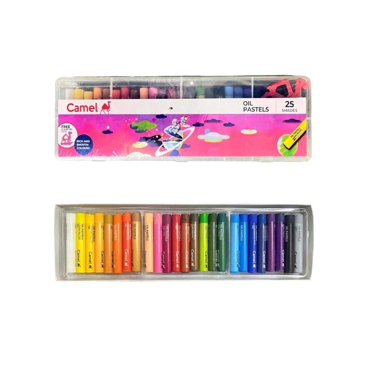 Camel Oil Pastel with Recyclable Plastic Box - 25 Shades