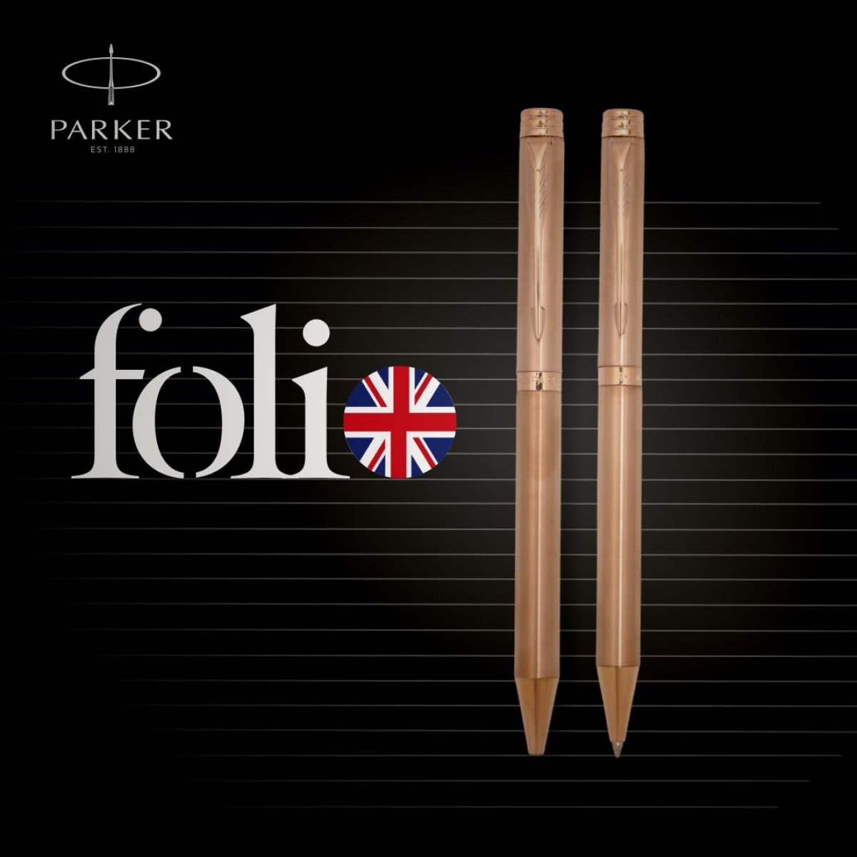 Parker Folio Antimicrobial Ball Pen| Ink Color -Blue | Perfect For Professional Use | Elite Pen For Gifting