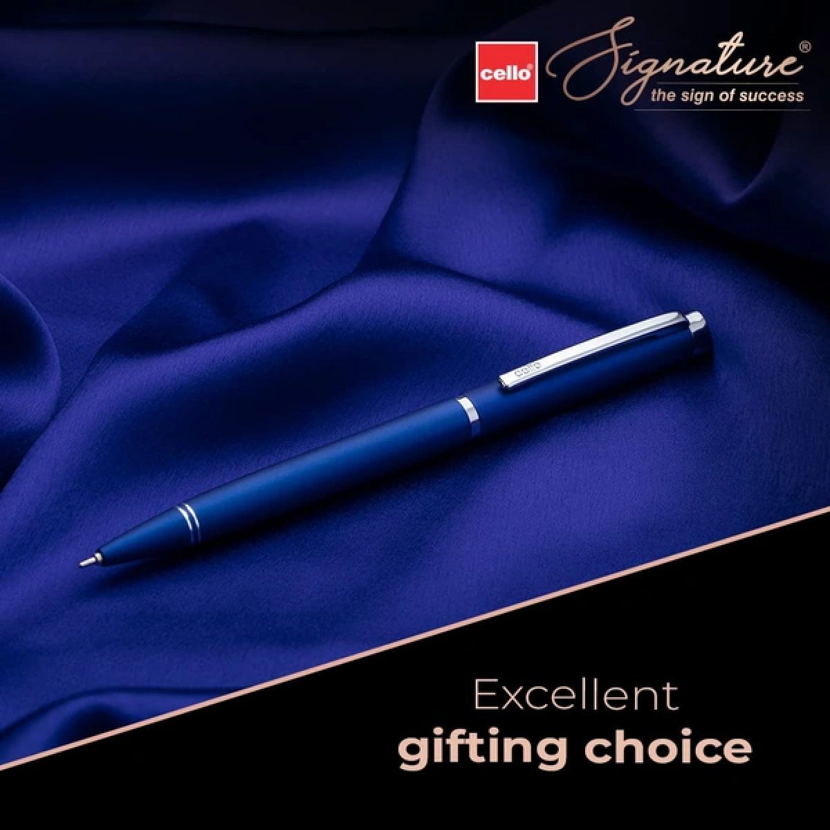 Cello Signature Indulge Ball Pen | Blue Ink | Twist Mechanism | Premium Metal Pen for Office Use | Stylish Gifts for Brother | Rakhi Set| Rakshabandhan Gifting