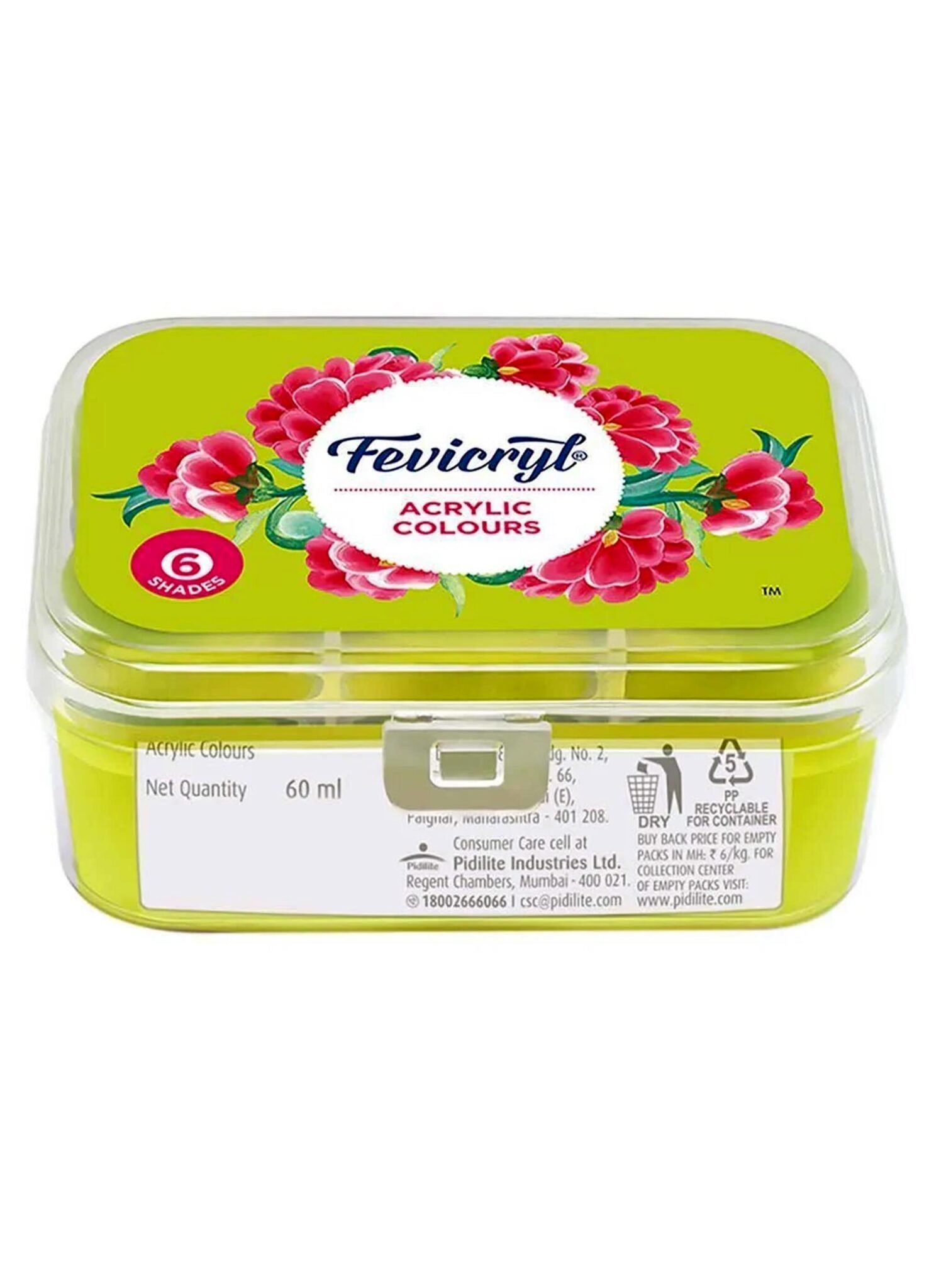 FEVICRYL ACRYLIC COLOURS KIT 6 COLOURS X 10 ML Fevicryl Acrylic Colours Kit 6 Colours x 10 ml