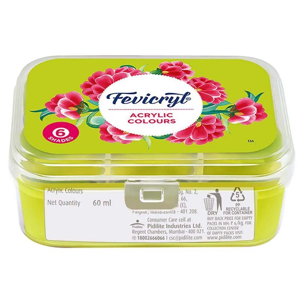 Fevicryl Acrylic Colours 6 Shades Fevicryl Acrylic Colours Kit 6 Colours x 10 ml