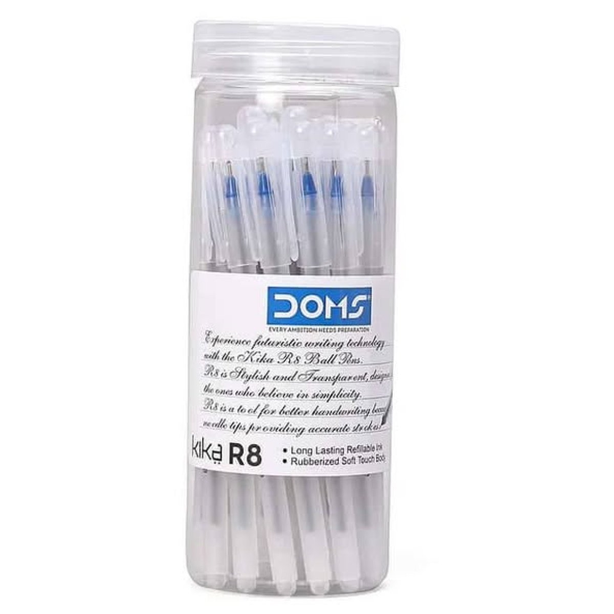 DOMS Kika R8 Ball Pen (Pack of 25, Ink Color - Blue)