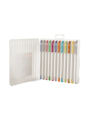 UNOMAX Geltron Fashion Color Gell Pens - Pack of 12, Assorted Colours