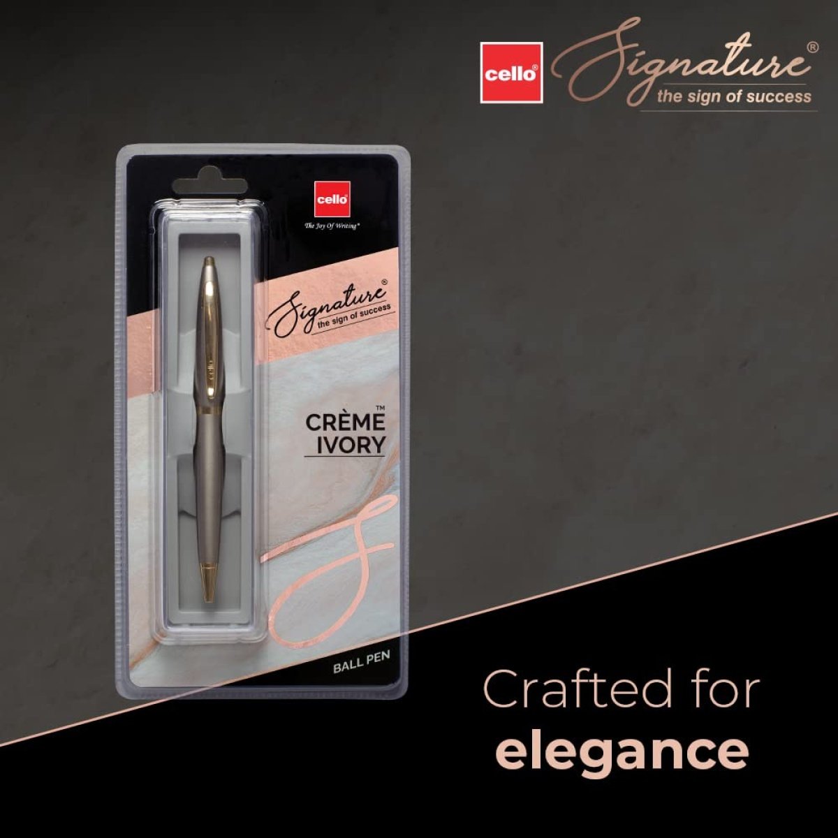 2 Cello Signature Crème Ivory Ball Pen