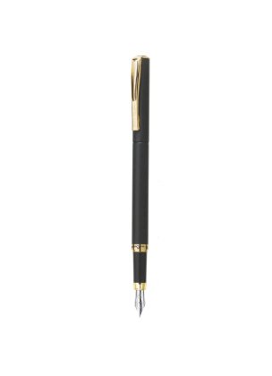 Pierre Cardin Golden Eye Black Lacquer Premium Fountain Pen | Luxurious Golden Trim & Nib | Free Ink Cartridges & Converter | Ideal for Festive & Corporate Gifting