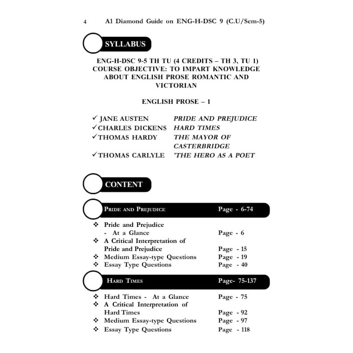 A Diamond Guide [ENG-H-DSC- 9] English Prose-1 B.A Major/Minor Semester-5, Calcutta University By Swarno Mukherjee, N. Dinda