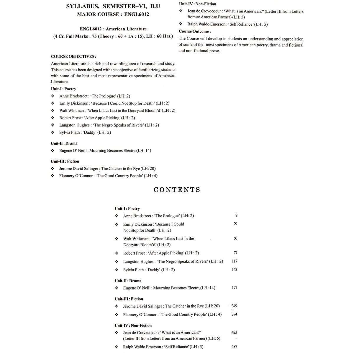 American Literature | ENGL6012 (Major Course) Semester-6 | Burdwan University By Dr. Dhiman Chakraborty