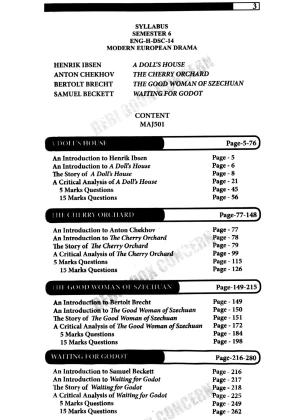Modern European Drama Semester-6 | Calcutta University [ENG-H-DSC-14] By Swarno Mukherjee, N. Dinda