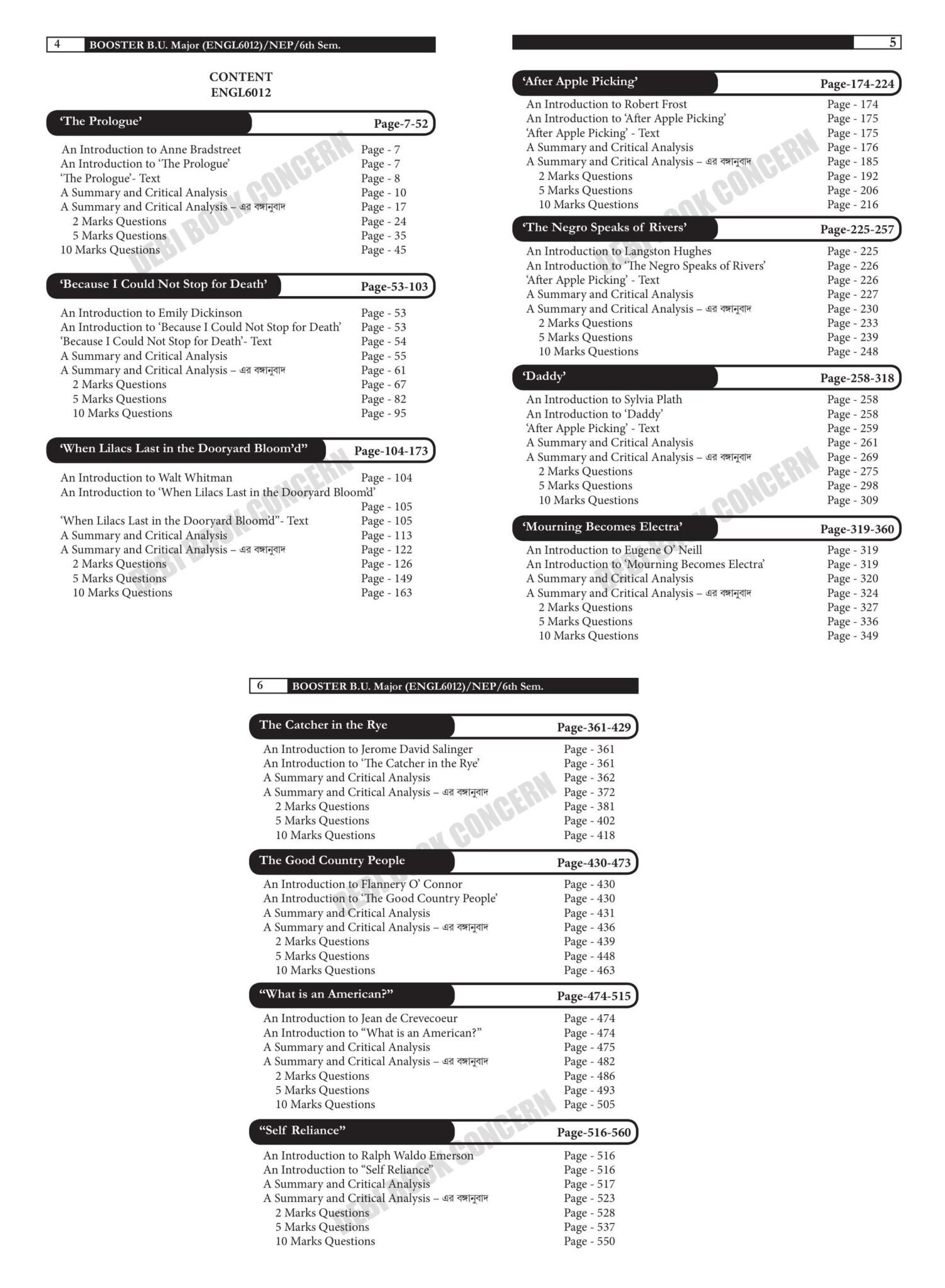 American Literature Semester 6 Burdwan University (Contents) Best Exam Guide American Literature Booster Semester-6 | Burdwan University Major Course (ENGL6012) By Swarno Mukherjee, N. Dinda