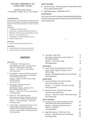 American Literature Semester-6 | Burdwan University Major Course (ENGL6012)