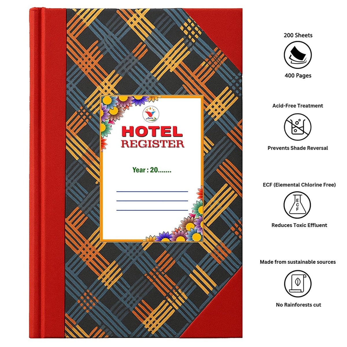 Hotel Record Register | 200 Sheets | 400 Pages | 2200 Entries | English and Bengali