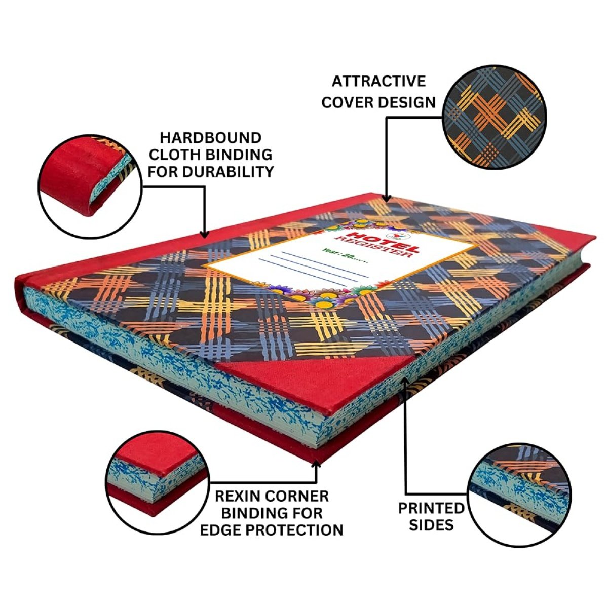 Hotel Record Register | 200 Sheets | 400 Pages | 2200 Entries | English and Bengali