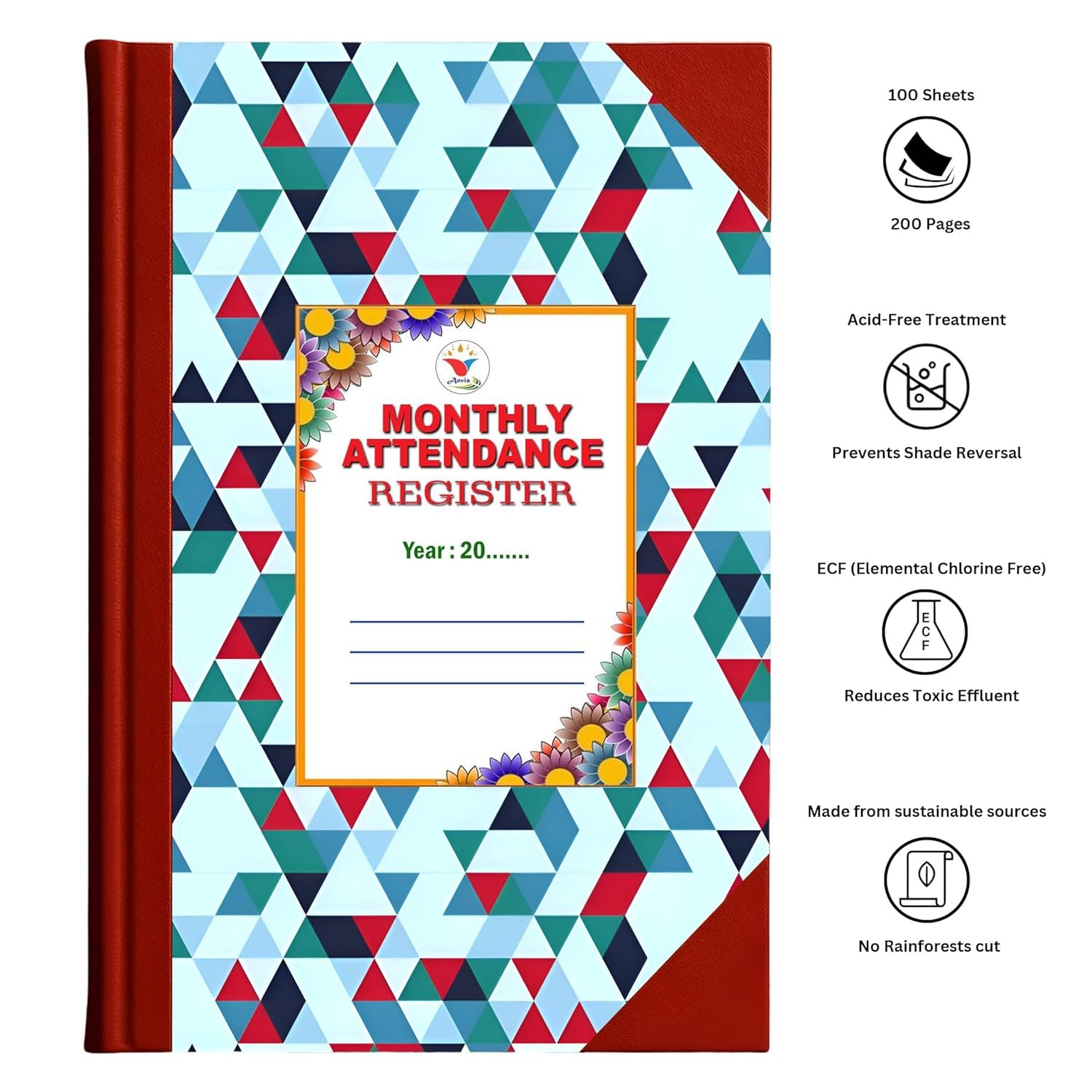 Monthly Attendence Register 100 Sheet 200 Pages (2)