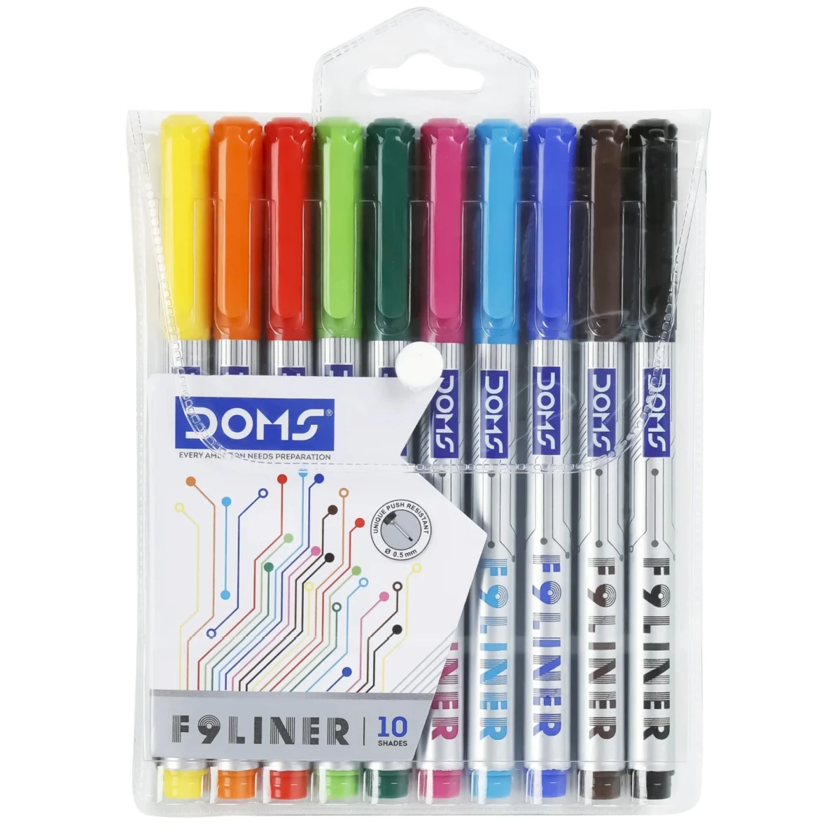 Doms F9 Liner Pens (10 Assorted Shades)