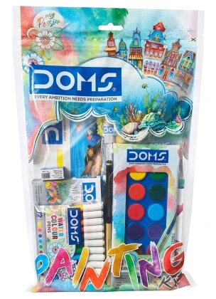 Doms Painting Kit | 9 Stationary Items | All-in-one Blend of Drawing and Colouring Materials