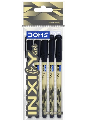 Doms Inxify Gel Pen 0.6 mm | Ink Black | SOFT RUBBERIZED GRIP FOR COMFORTABLE WRITING