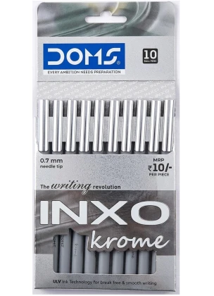 Doms Inxo Krome Ball Pen 0.7 mm | Ink Black