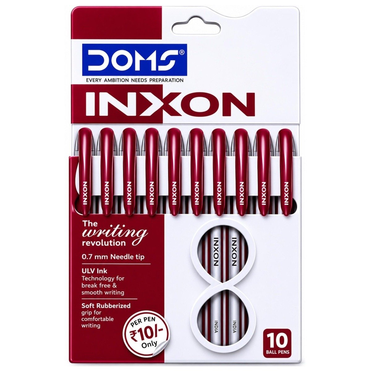 Doms Inxon Ball Pen | Ink Red | 0.7 mm