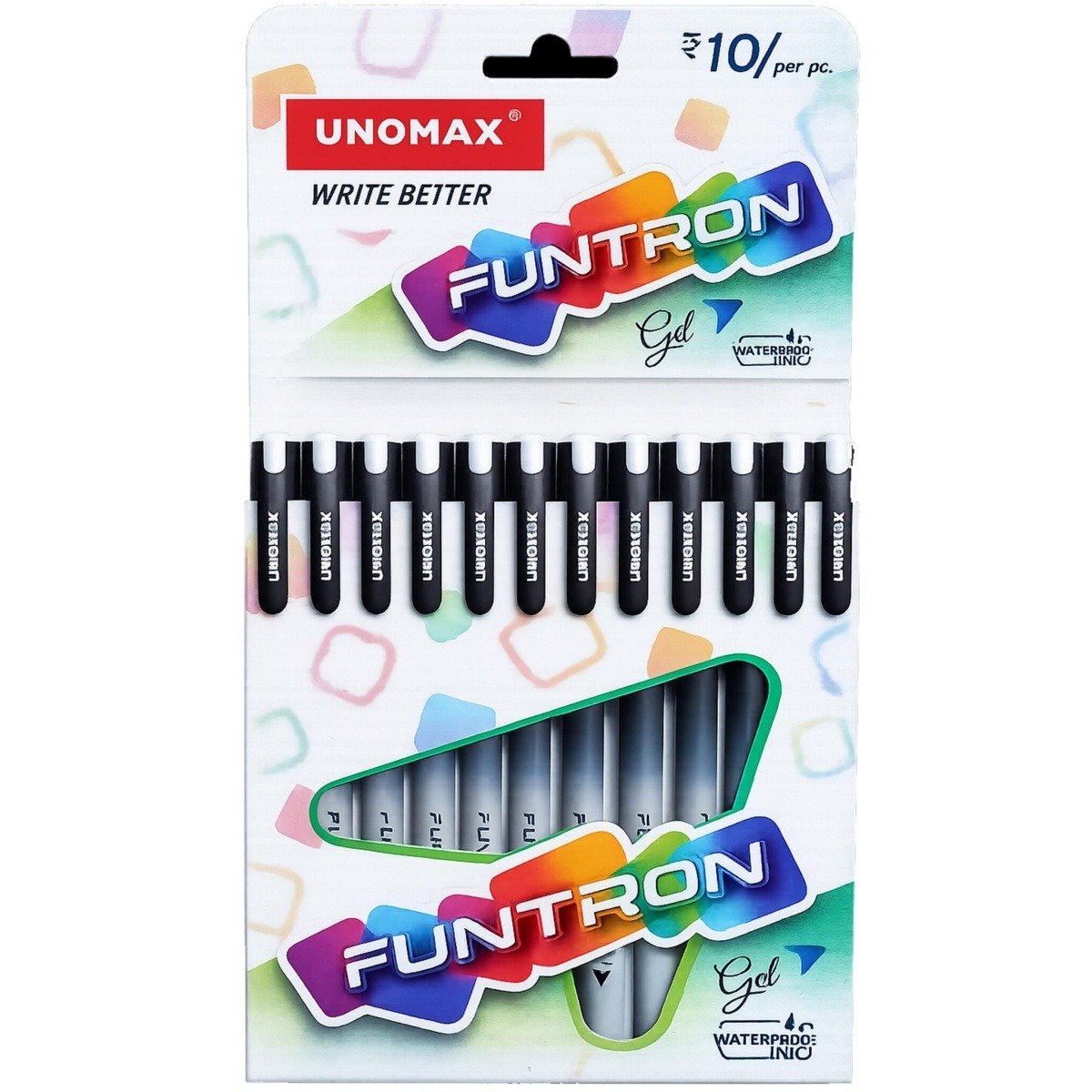 Unomax Write Better Funtron Gel Pen | Ink Black | Waterproof Ink