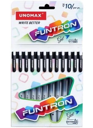 Unomax Write Better Funtron Gel Pen | Ink Black | Waterproof Ink