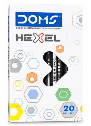 DOMS Hexel Ballpoint Pens 20 PCS | Black Ink (USE AND THROW)
